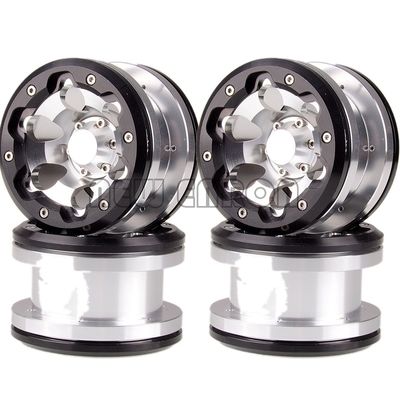 품질  1:10 RC Model Car 4P 2.2" 6 Holes Beadlock Wheels Aluminum Rims Hub For Axial Yeti / Emerging RC 90056 90053 90045 90031 Crawler 공장